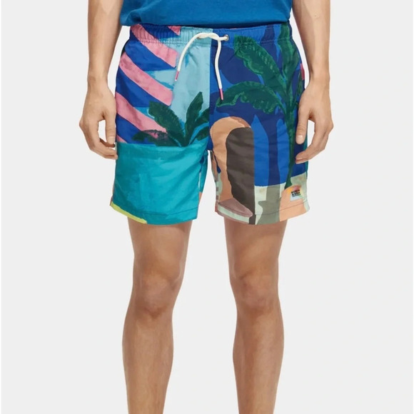 Scotch and Soda Mid Length Classic Fit Boys Swim Shirts Size 12 NWT - Picture 1 of 6